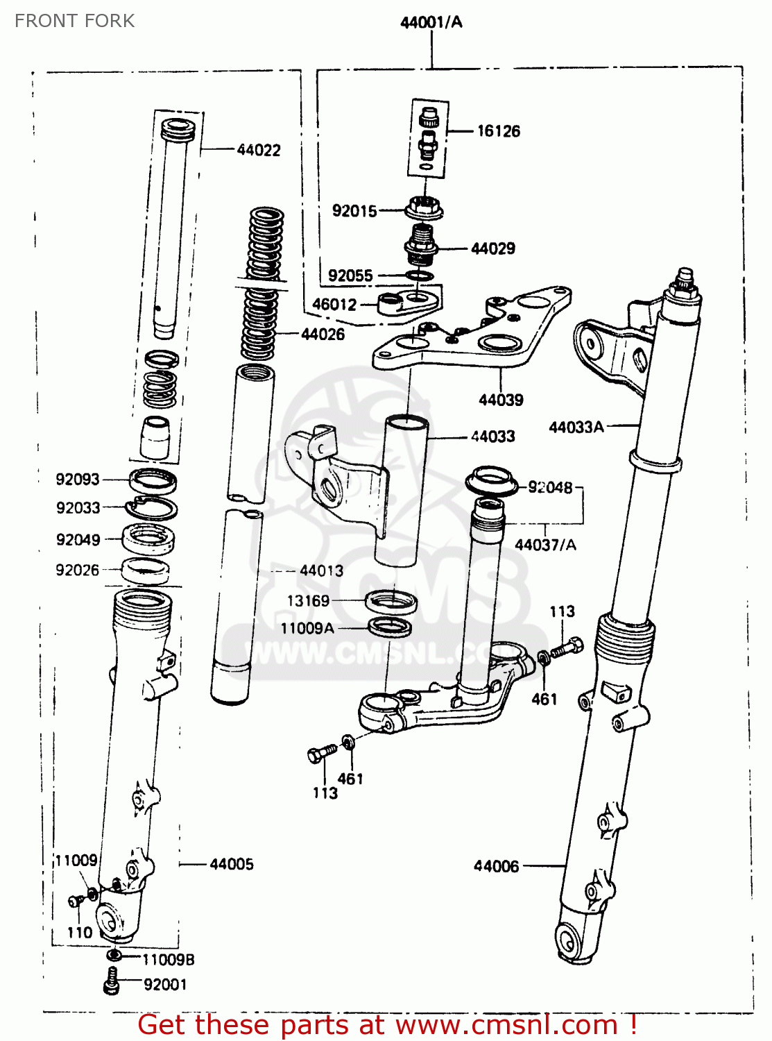 FRONT FORK EX305A1 Z305GP 1983 EUROPE UK IT WG