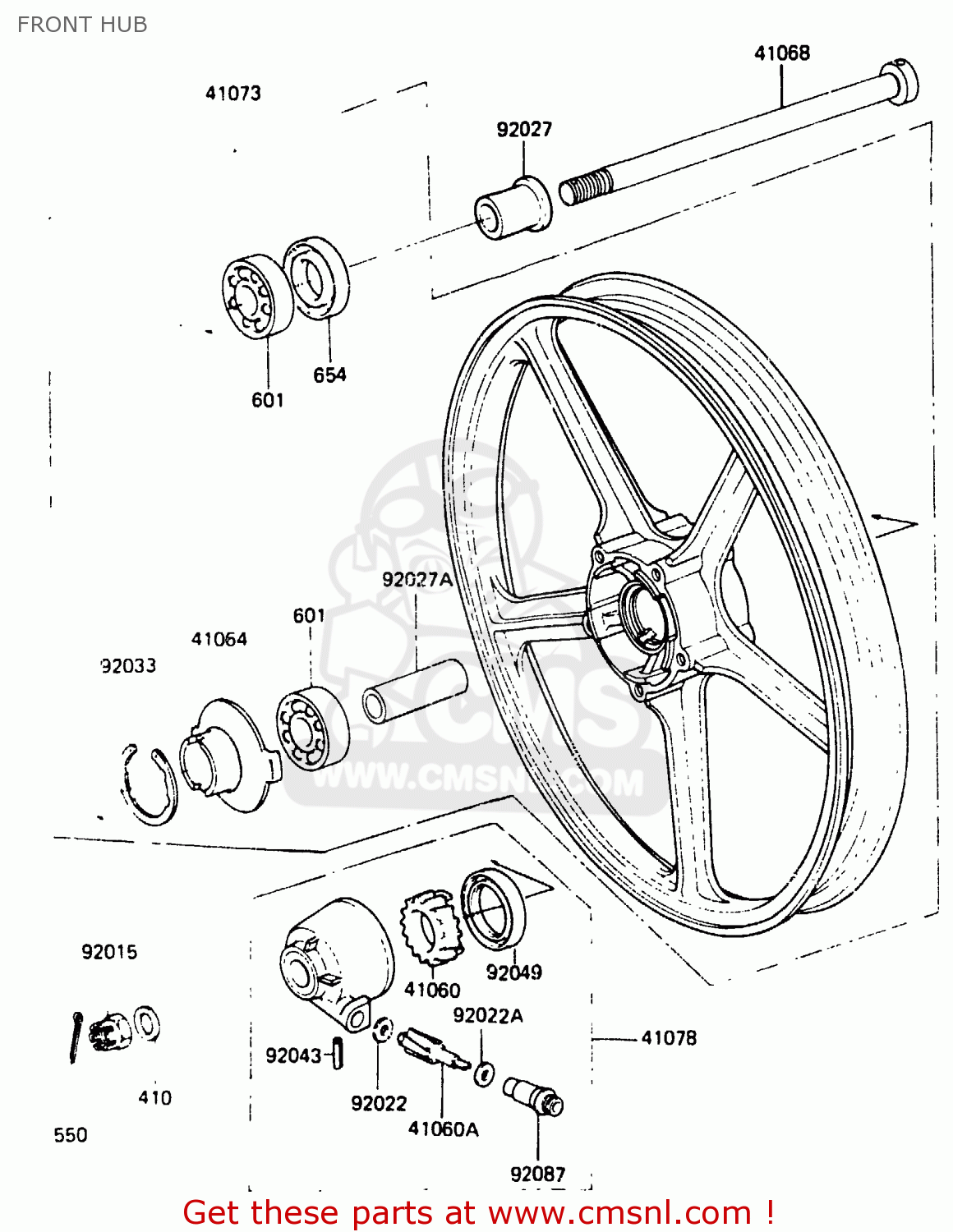 FRONT HUB EX305A1 Z305GP 1983 EUROPE UK IT WG