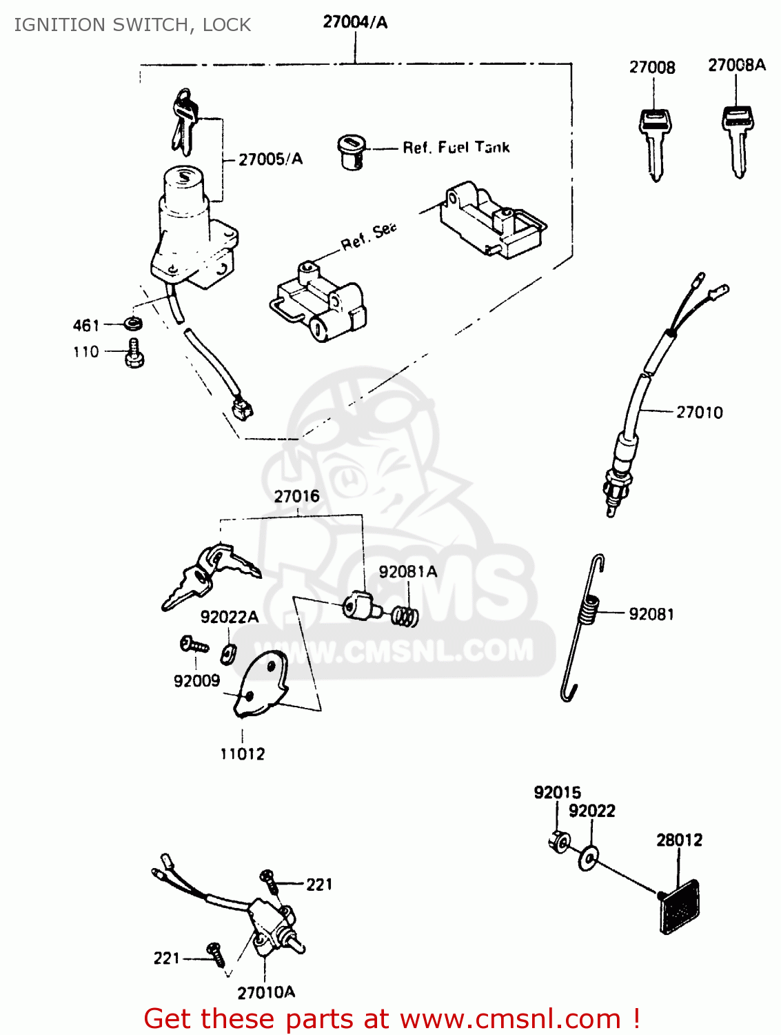 IGNITION SWITCH, LOCK EX305A1 Z305GP 1983 EUROPE UK IT WG