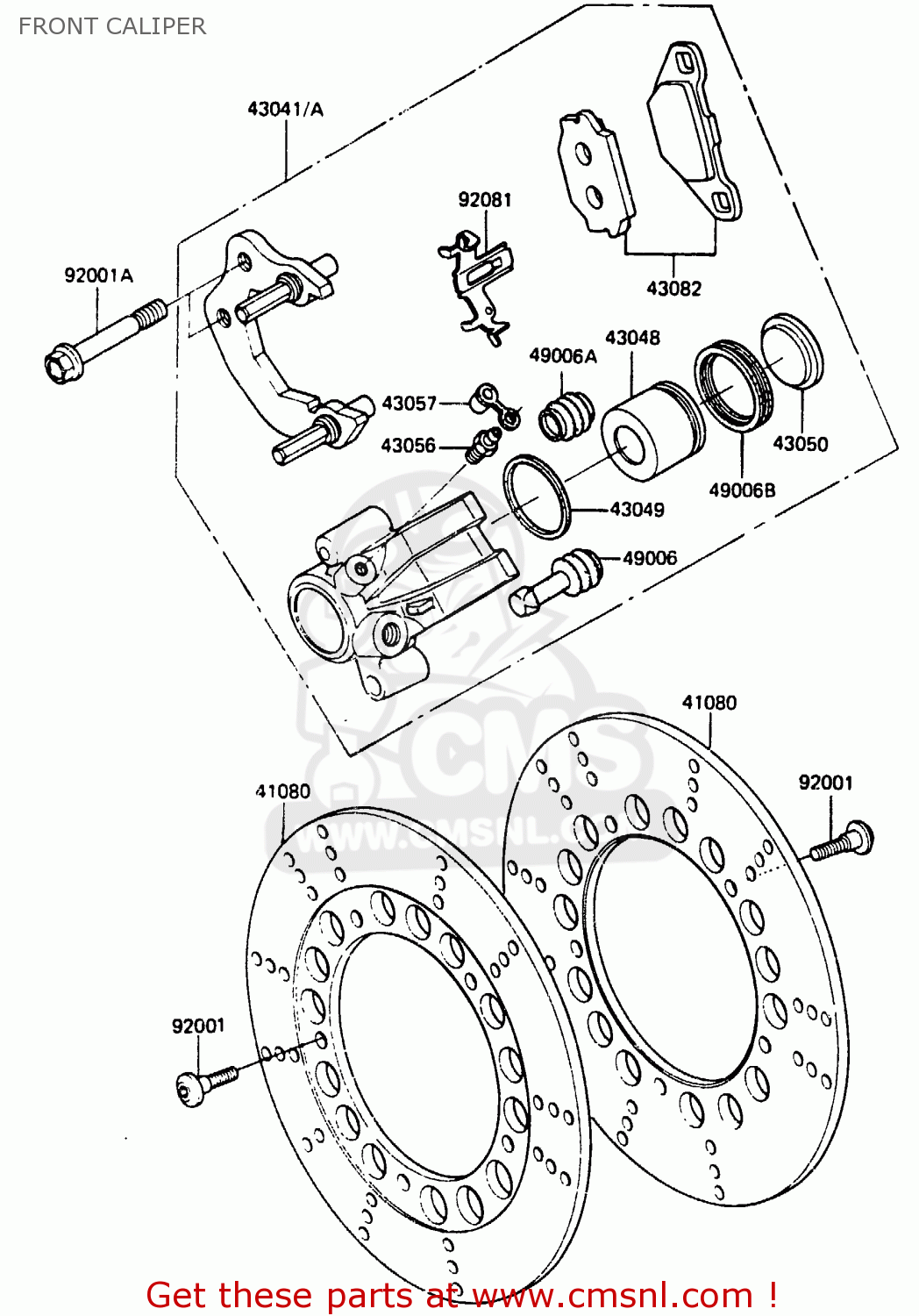 FRONT CALIPER EX305A1 Z305GP 1983 EUROPE UK IT WG