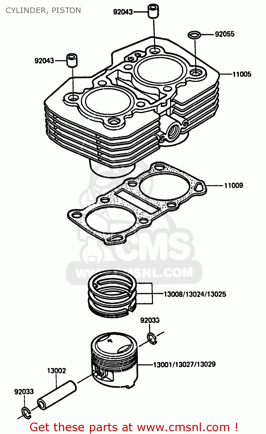 CYLINDER, PISTON EX305A1 Z305GP 1983 EUROPE UK IT WG