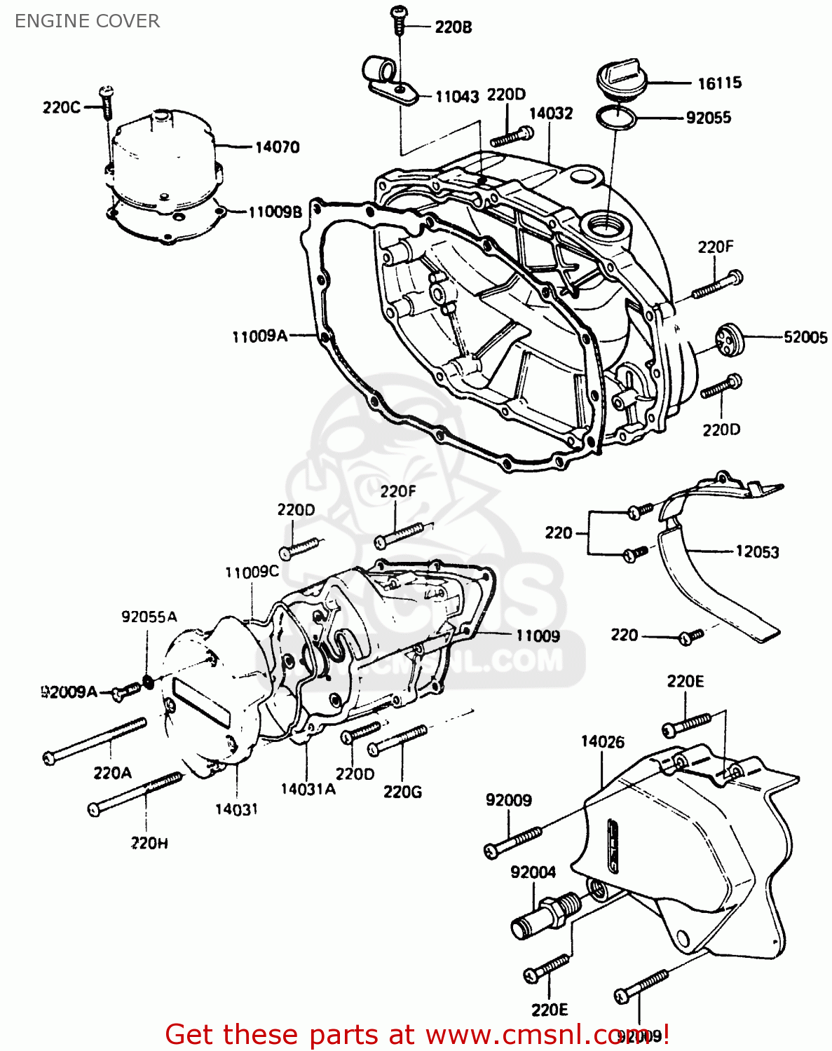 ENGINE COVER EX305A1 Z305GP 1983 EUROPE UK IT WG