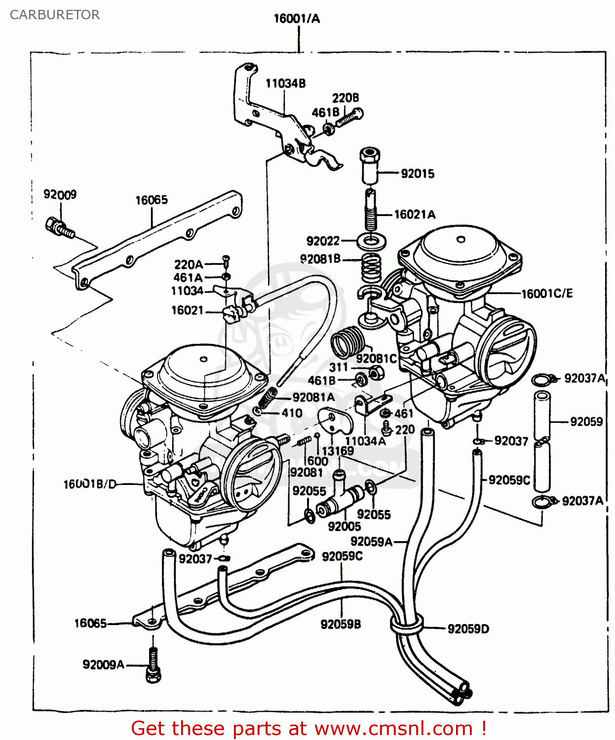 CARBURETOR EX305A1 Z305GP 1983 EUROPE UK IT WG
