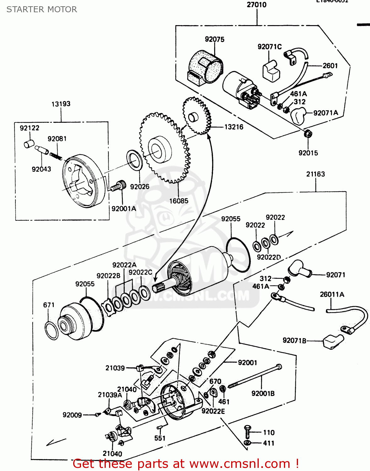 STARTER MOTOR EX305A1 Z305GP 1983 EUROPE UK IT WG