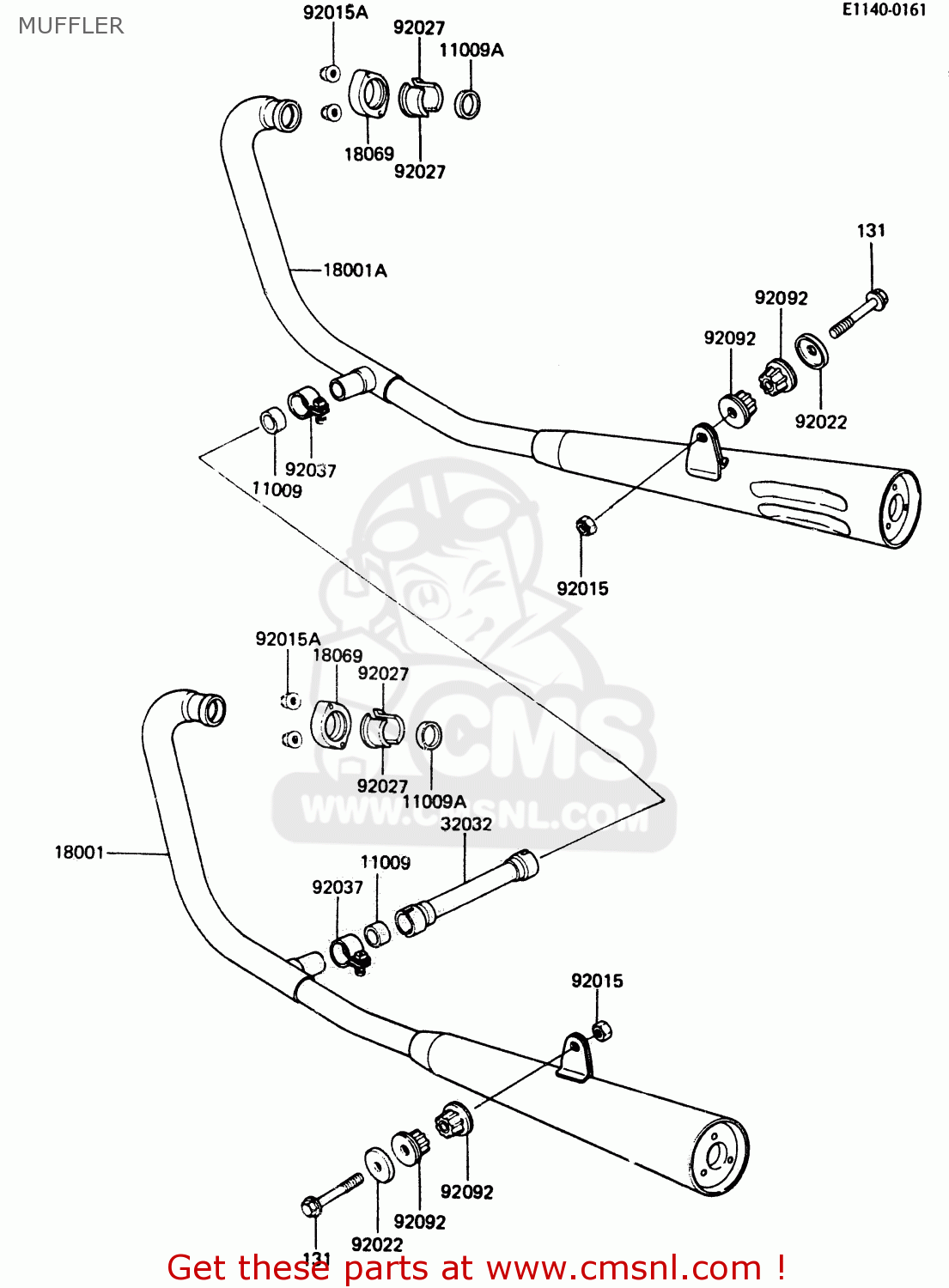 MUFFLER EX305A1 Z305GP 1983 EUROPE UK IT WG
