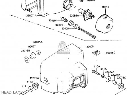 HEAD LAMP - EX305A1 Z305GP 1983 EUROPE UK IT WG