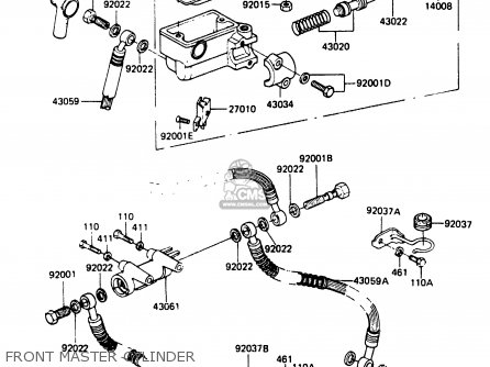 FRONT MASTER CYLINDER - EX305A1 Z305GP 1983 EUROPE UK IT WG