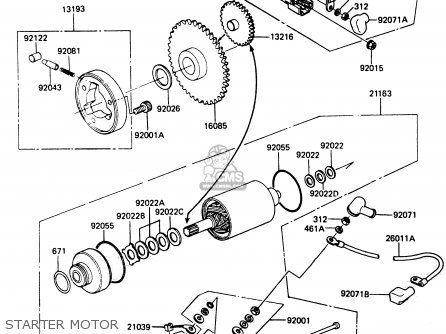 STARTER MOTOR - EX305A1 Z305GP 1983 EUROPE UK IT WG