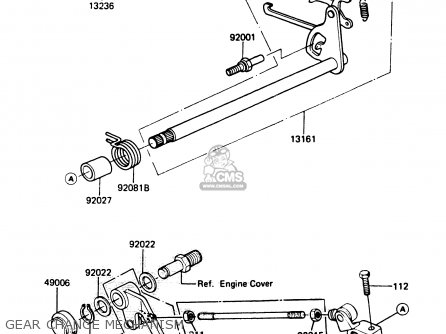 GEAR CHANGE MECHANISM - EX305A1 Z305GP 1983 EUROPE UK IT WG
