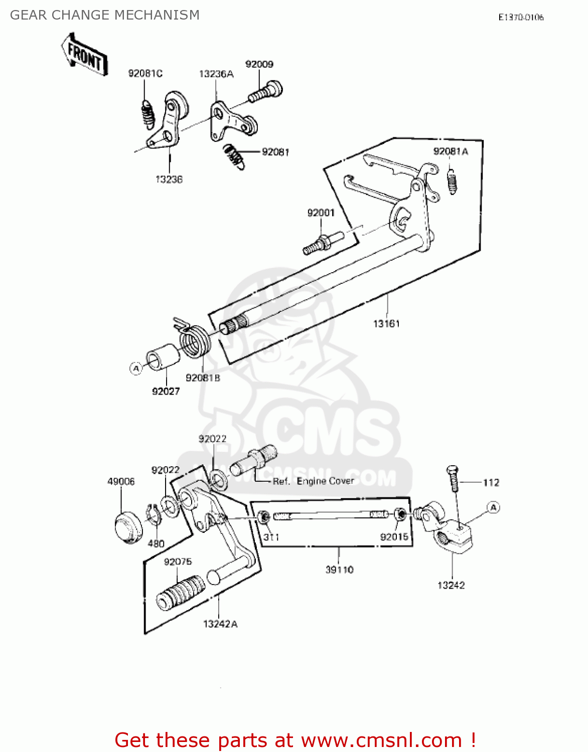 GEAR CHANGE MECHANISM EX305B1 GPZ305 1985 USA CANADA