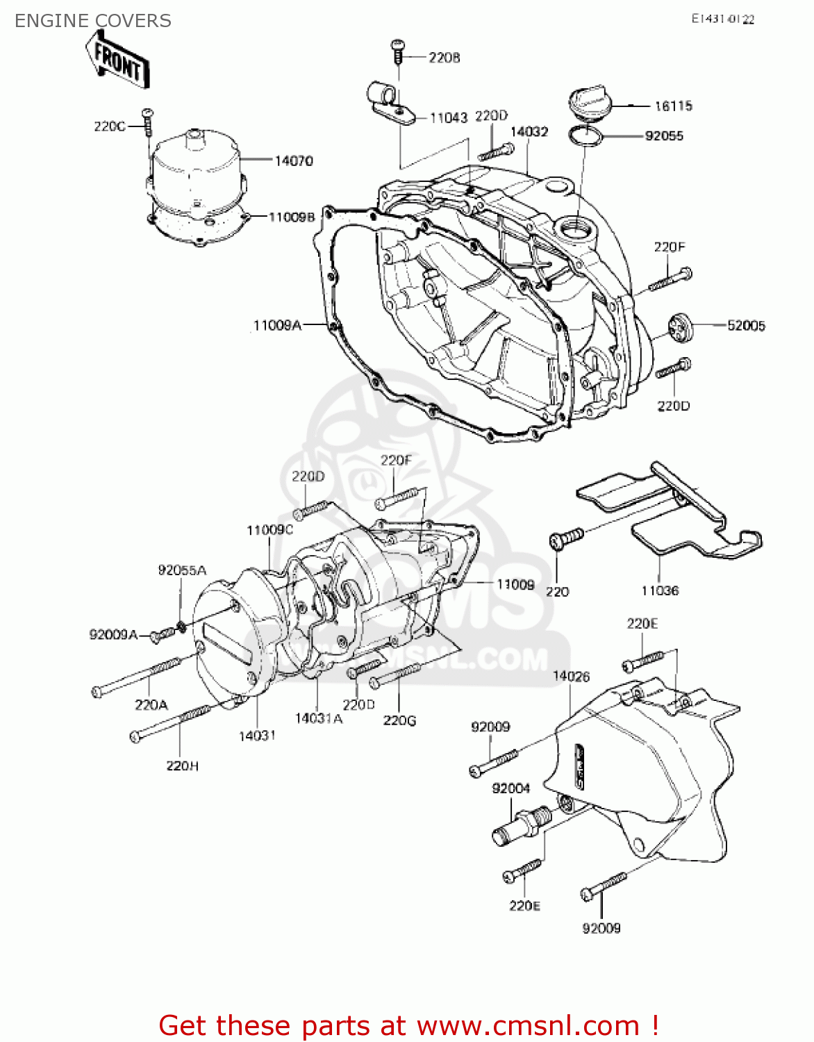 ENGINE COVERS EX305B1 GPZ305 1985 USA CANADA