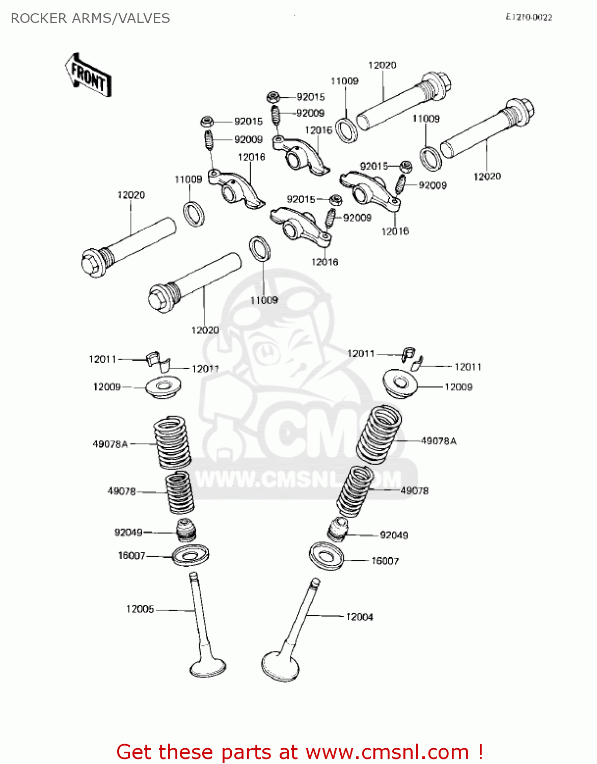 ROCKER ARMS/VALVES EX305B1 GPZ305 1985 USA CANADA