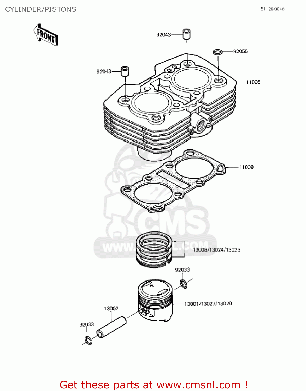 CYLINDER/PISTONS EX305B1 GPZ305 1985 USA CANADA
