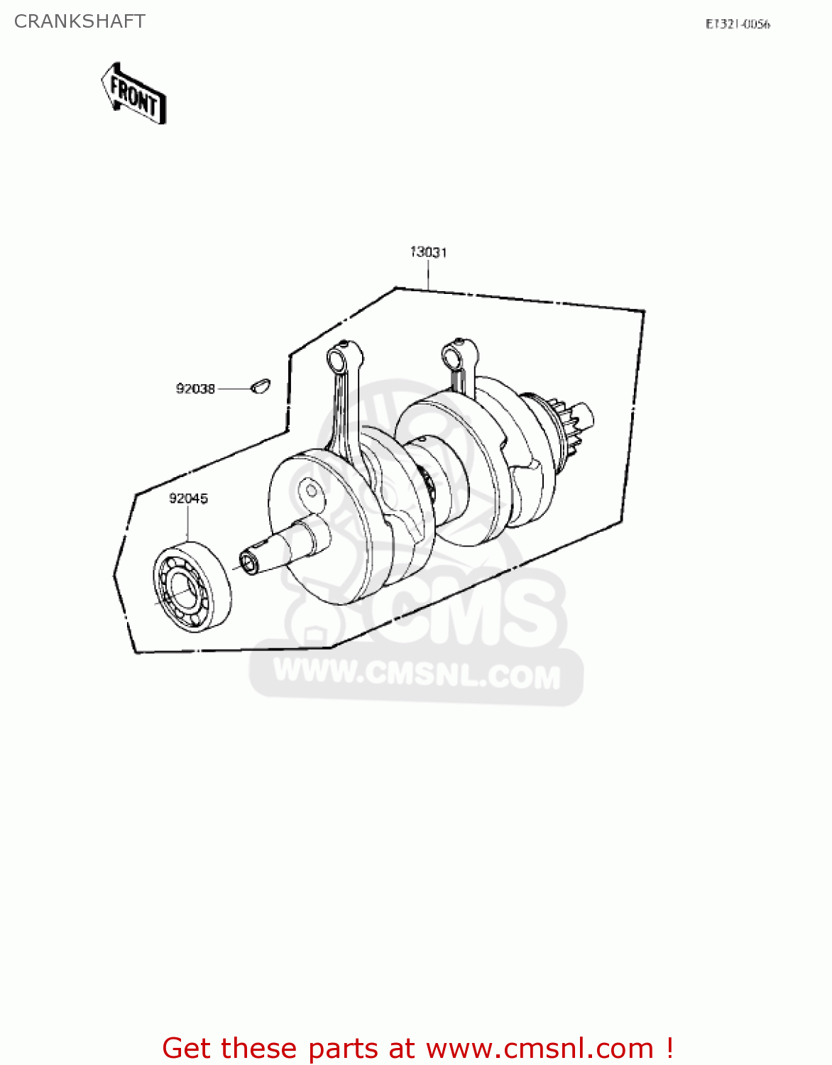 CRANKSHAFT EX305B1 GPZ305 1985 USA CANADA