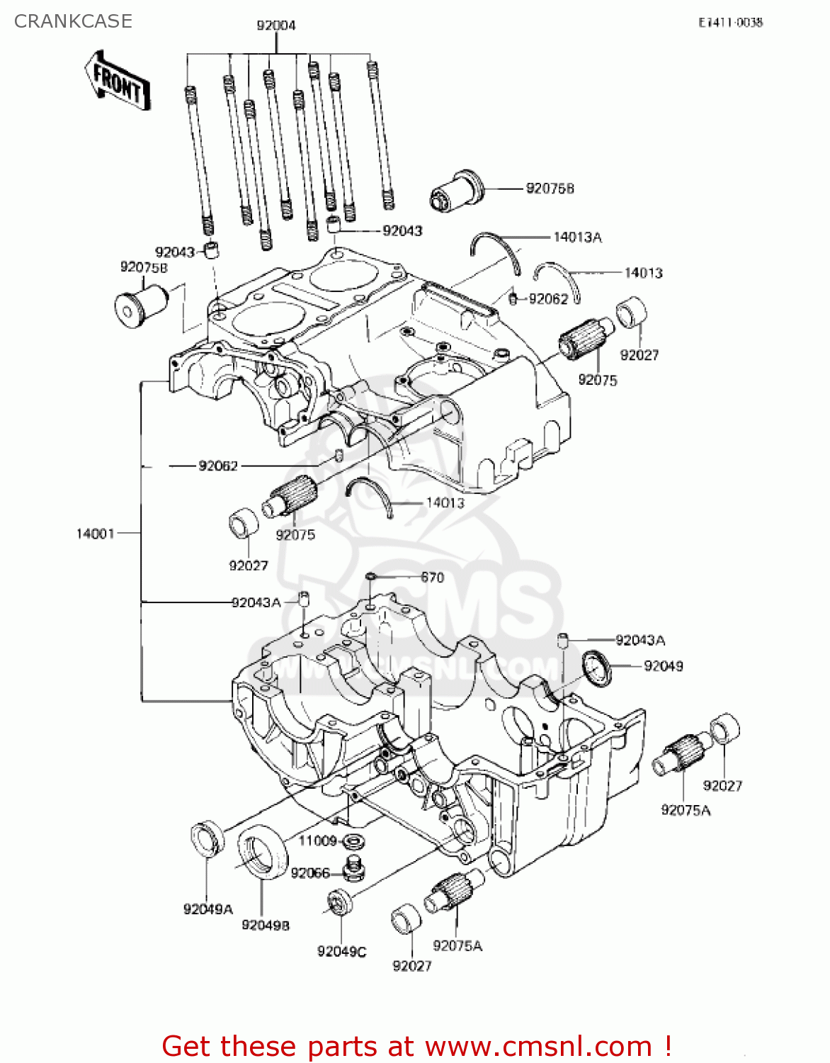 CRANKCASE EX305B1 GPZ305 1985 USA CANADA
