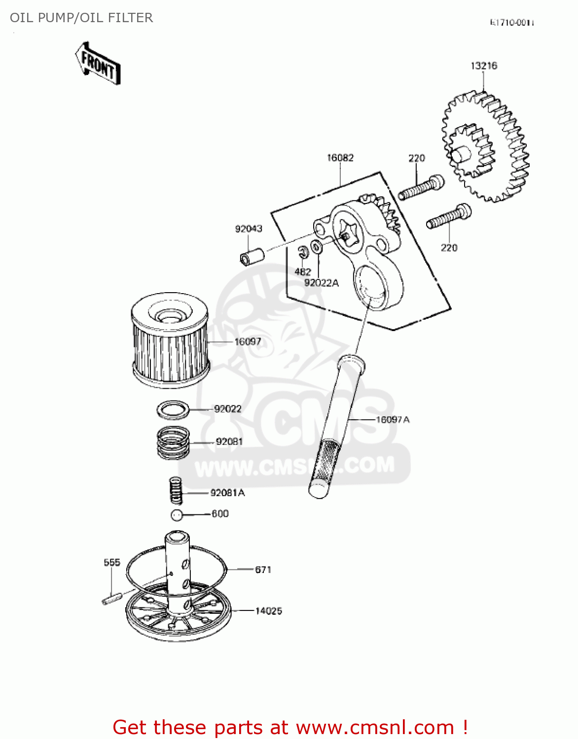 OIL PUMP/OIL FILTER EX305B1 GPZ305 1985 USA CANADA