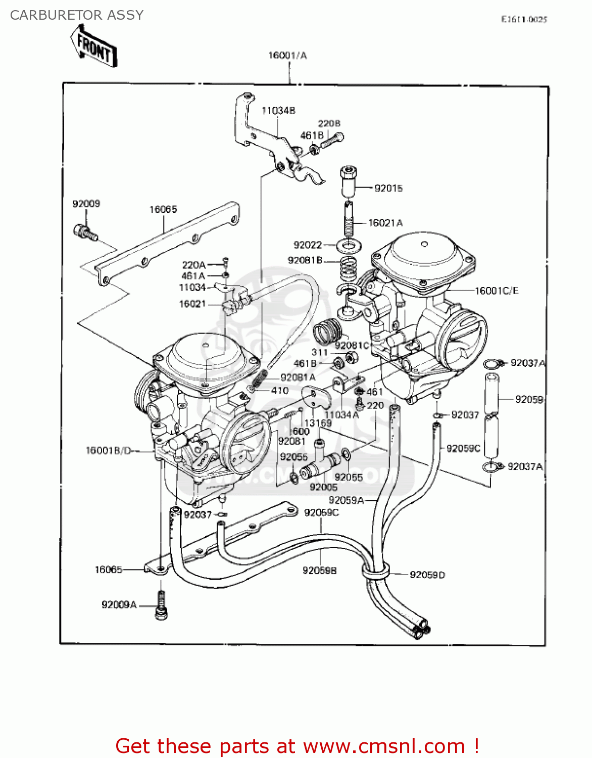 CARBURETOR ASSY EX305B1 GPZ305 1985 USA CANADA