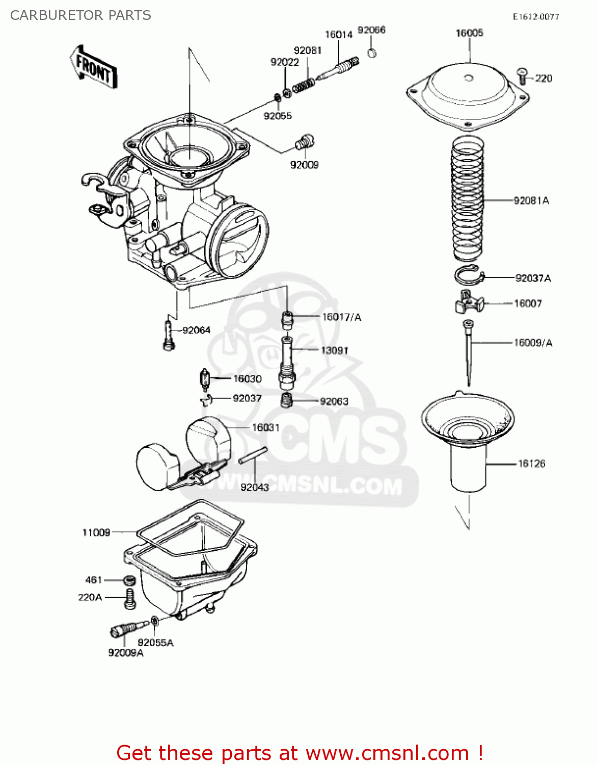 CARBURETOR PARTS EX305B1 GPZ305 1985 USA CANADA