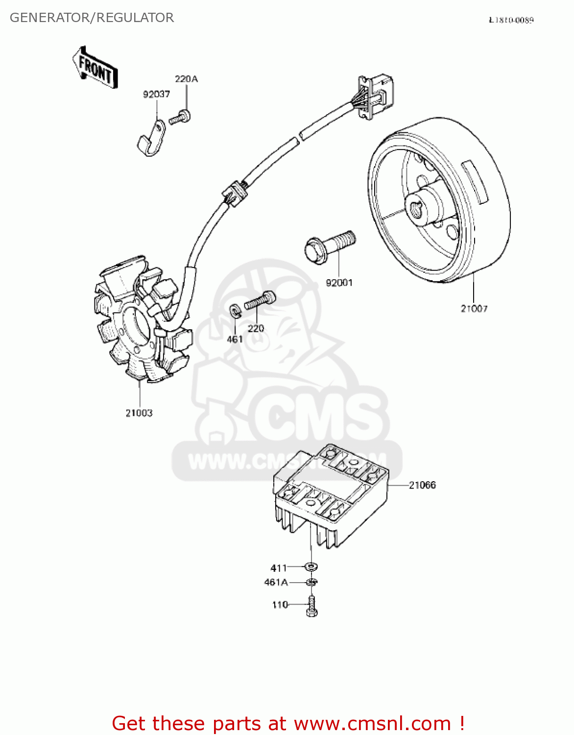 GENERATOR/REGULATOR EX305B1 GPZ305 1985 USA CANADA