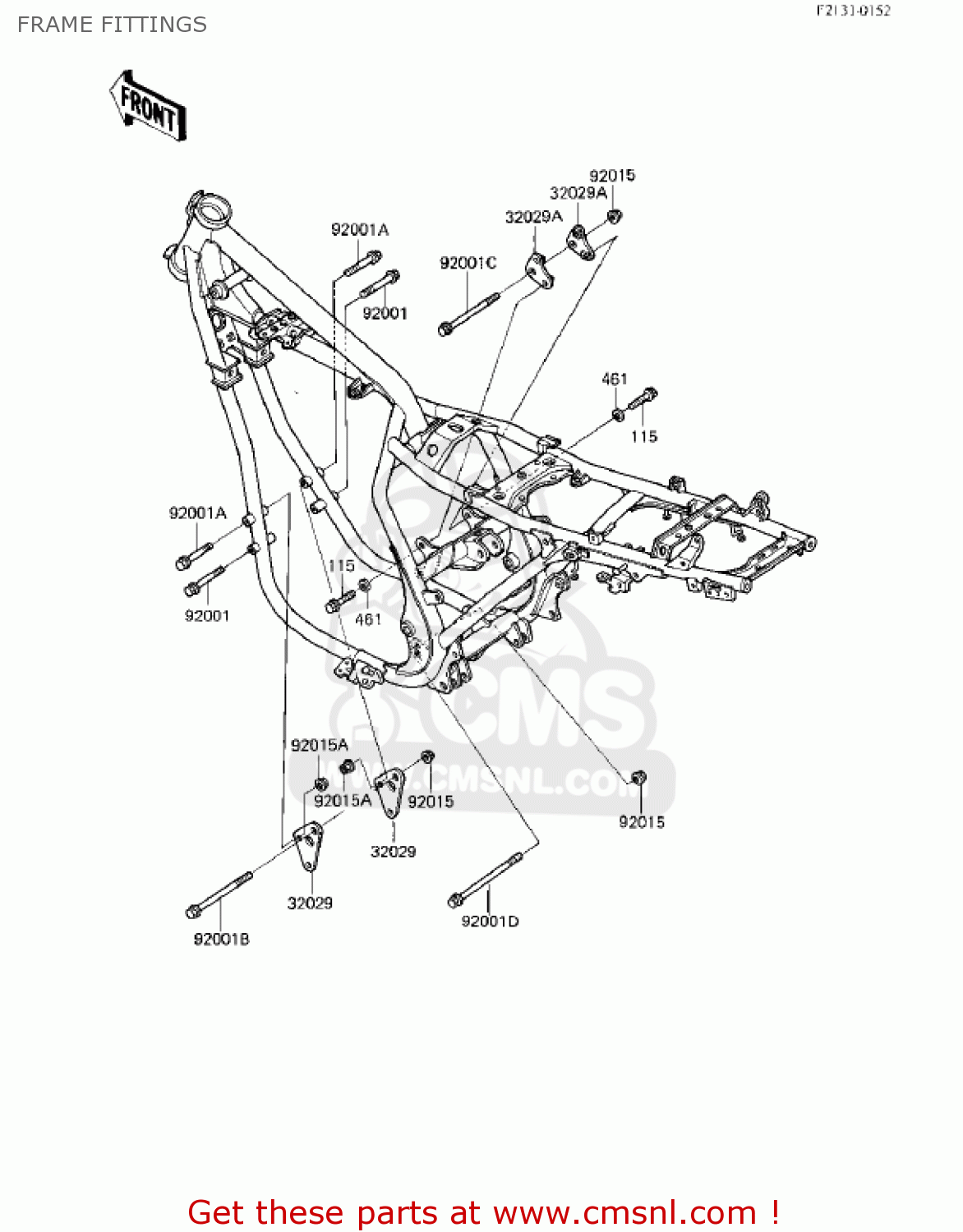 FRAME FITTINGS EX305B1 GPZ305 1985 USA CANADA