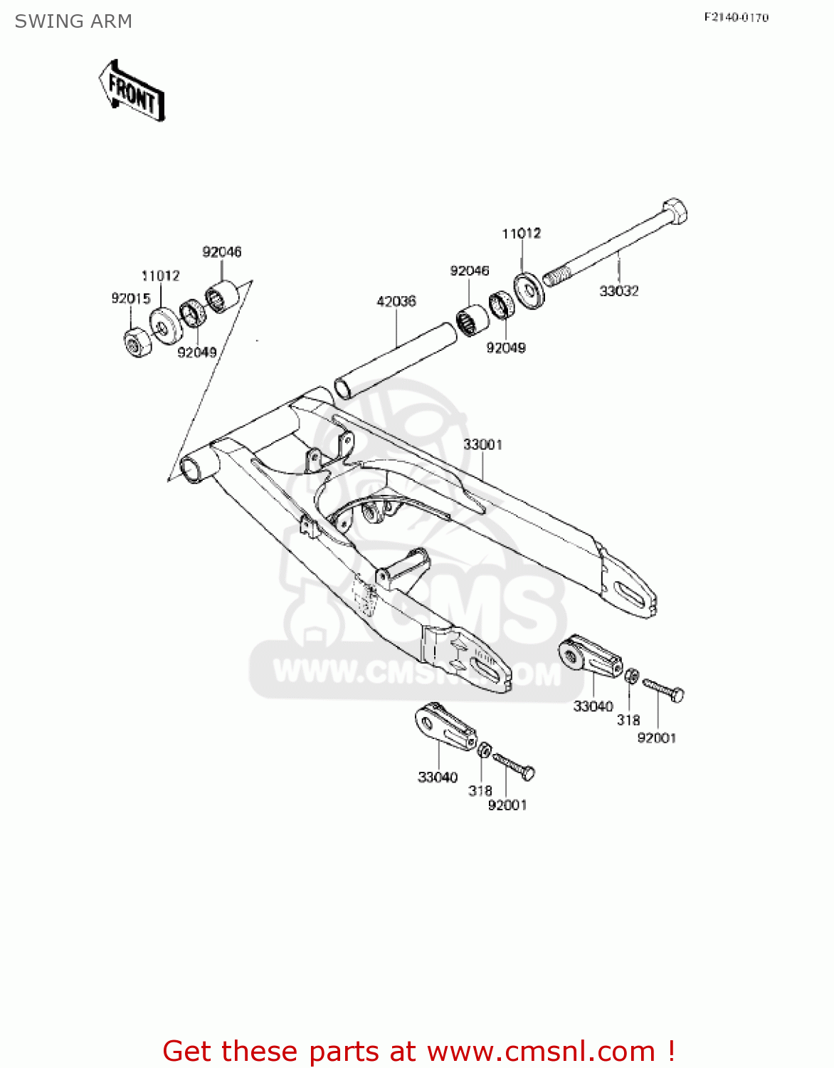 SWING ARM EX305B1 GPZ305 1985 USA CANADA