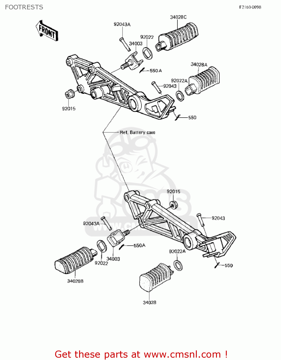 FOOTRESTS EX305B1 GPZ305 1985 USA CANADA