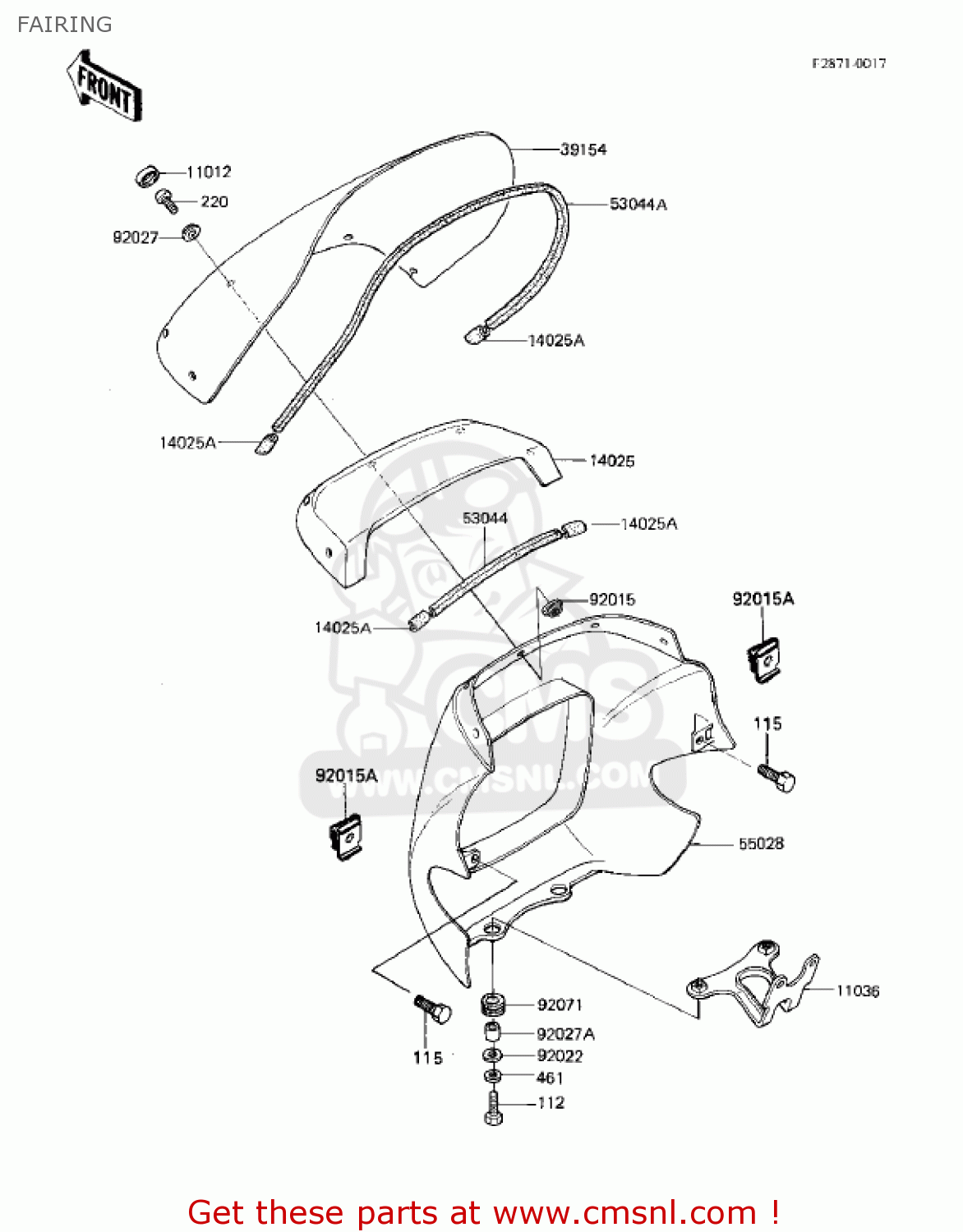FAIRING EX305B1 GPZ305 1985 USA CANADA
