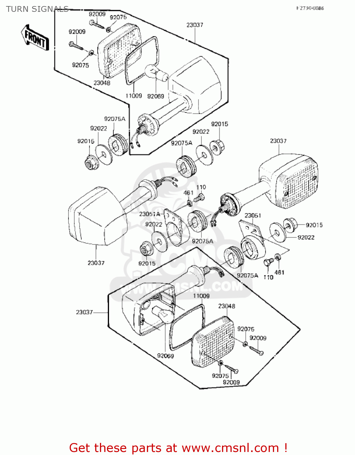 TURN SIGNALS EX305B1 GPZ305 1985 USA CANADA