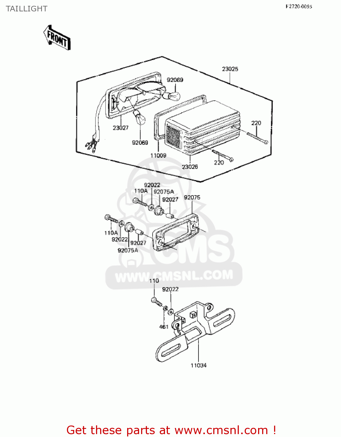 TAILLIGHT EX305B1 GPZ305 1985 USA CANADA