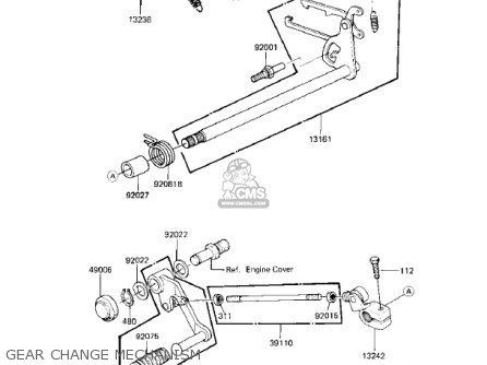 GEAR CHANGE MECHANISM - EX305B1 GPZ305 1985 USA CANADA