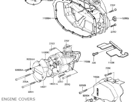 ENGINE COVERS - EX305B1 GPZ305 1985 USA CANADA
