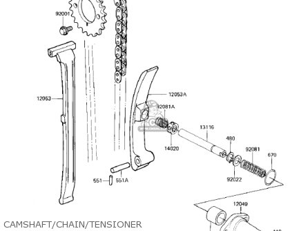CAMSHAFT/CHAIN/TENSIONER - EX305B1 GPZ305 1985 USA CANADA