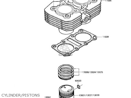 CYLINDER/PISTONS - EX305B1 GPZ305 1985 USA CANADA