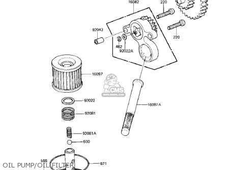 OIL PUMP/OIL FILTER - EX305B1 GPZ305 1985 USA CANADA