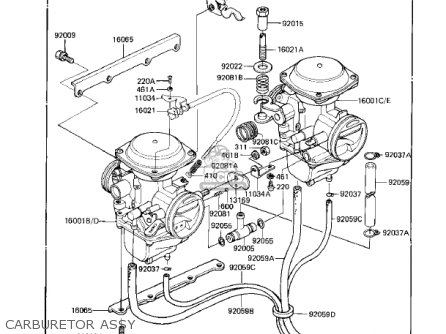 CARBURETOR ASSY - EX305B1 GPZ305 1985 USA CANADA