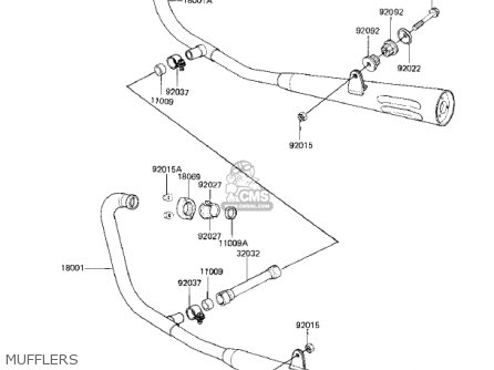 MUFFLERS - EX305B1 GPZ305 1985 USA CANADA