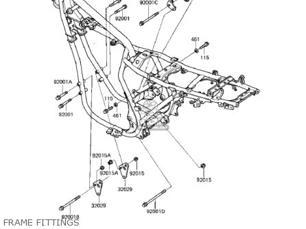 FRAME FITTINGS - EX305B1 GPZ305 1985 USA CANADA