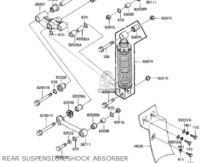 REAR SUSPENSION/SHOCK ABSORBER - EX305B1 GPZ305 1985 USA CANADA