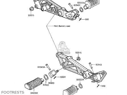 FOOTRESTS - EX305B1 GPZ305 1985 USA CANADA