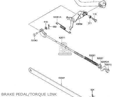 BRAKE PEDAL/TORQUE LINK - EX305B1 GPZ305 1985 USA CANADA