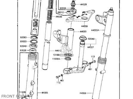 FRONT FORK - EX305B1 GPZ305 1985 USA CANADA