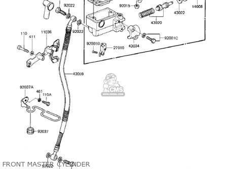 FRONT MASTER CYLINDER - EX305B1 GPZ305 1985 USA CANADA