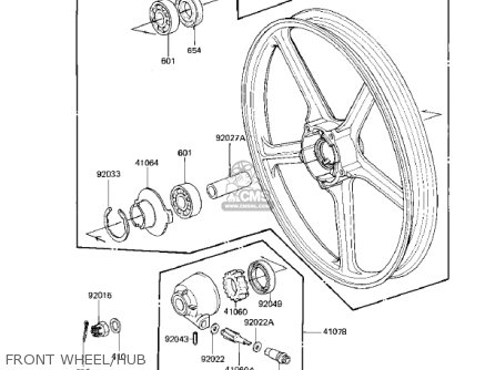 FRONT WHEEL/HUB - EX305B1 GPZ305 1985 USA CANADA