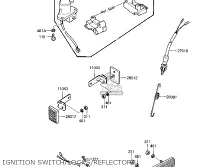 IGNITION SWITCH/LOCKS/REFLECTORS - EX305B1 GPZ305 1985 USA CANADA