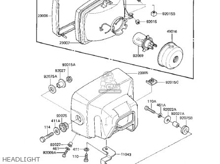 HEADLIGHT - EX305B1 GPZ305 1985 USA CANADA