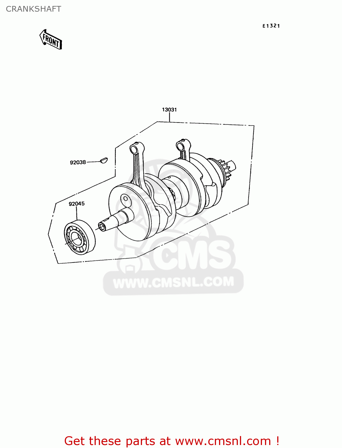 CRANKSHAFT EX305B10 GPZ305 1994 EUROPE UK