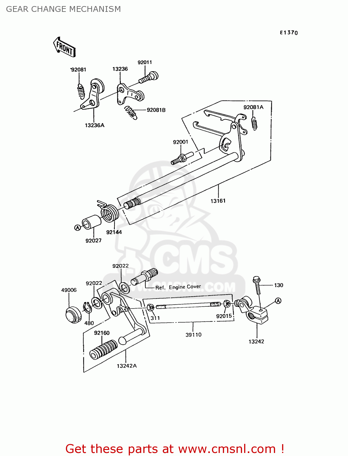 GEAR CHANGE MECHANISM EX305B10 GPZ305 1994 EUROPE UK