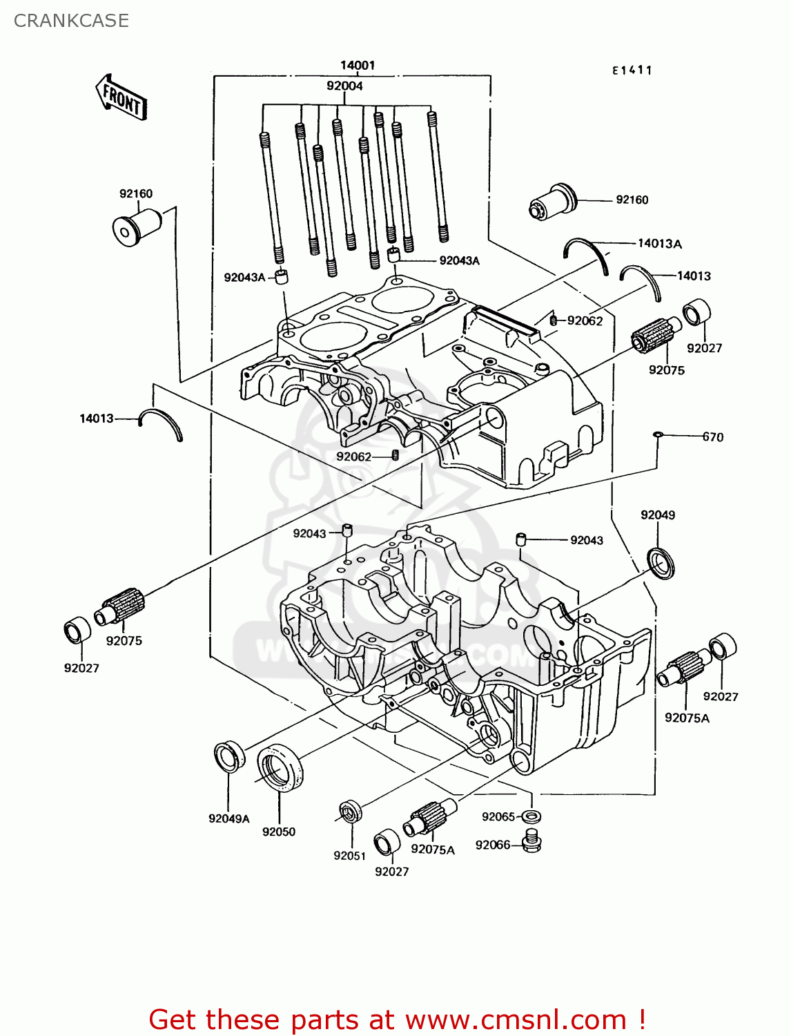 CRANKCASE EX305B10 GPZ305 1994 EUROPE UK