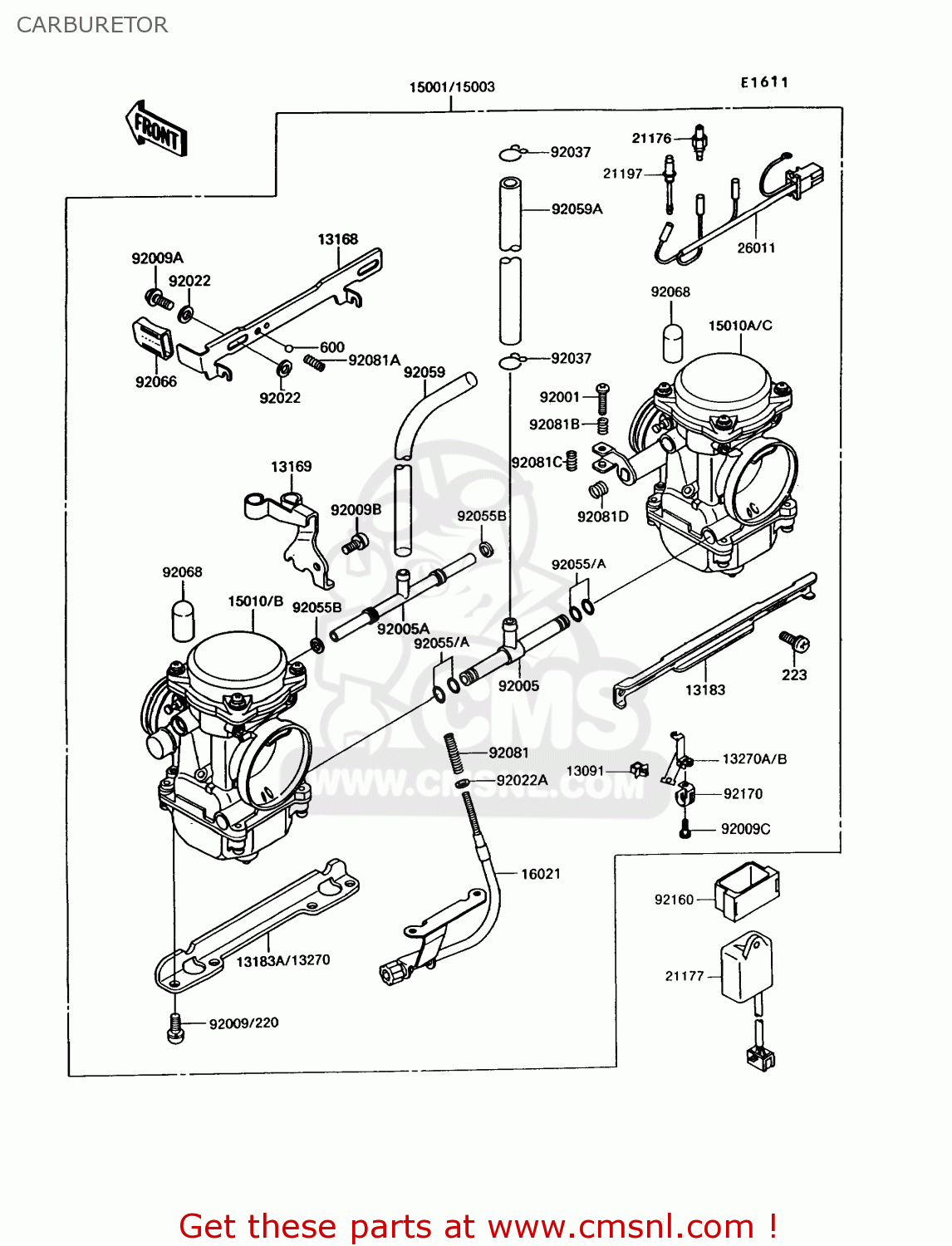 CARBURETOR EX305B10 GPZ305 1994 EUROPE UK