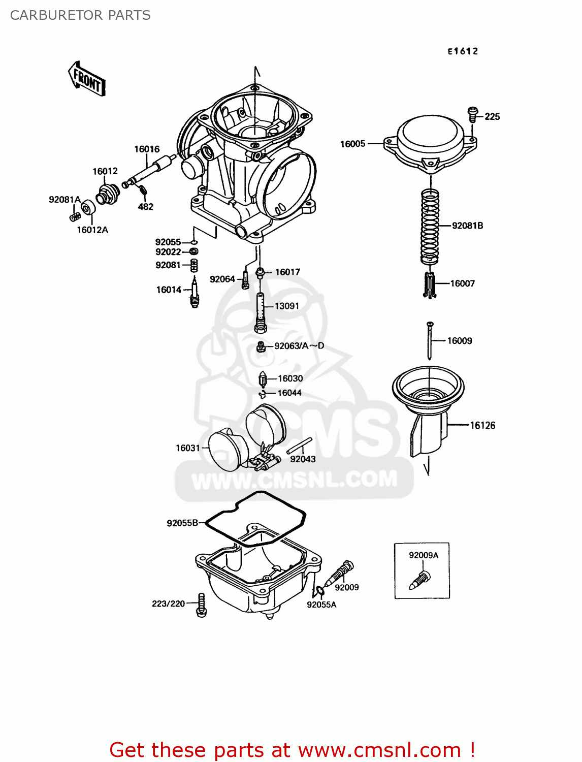 CARBURETOR PARTS EX305B10 GPZ305 1994 EUROPE UK